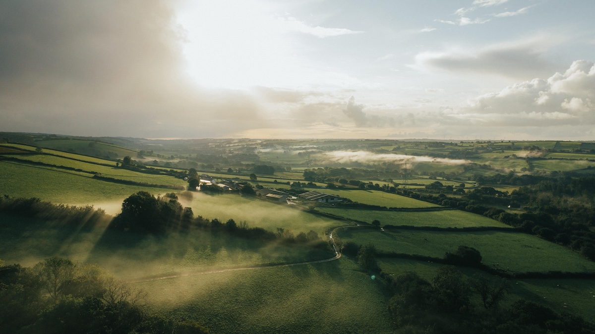 Countryside view near holiday accommodation in Devon