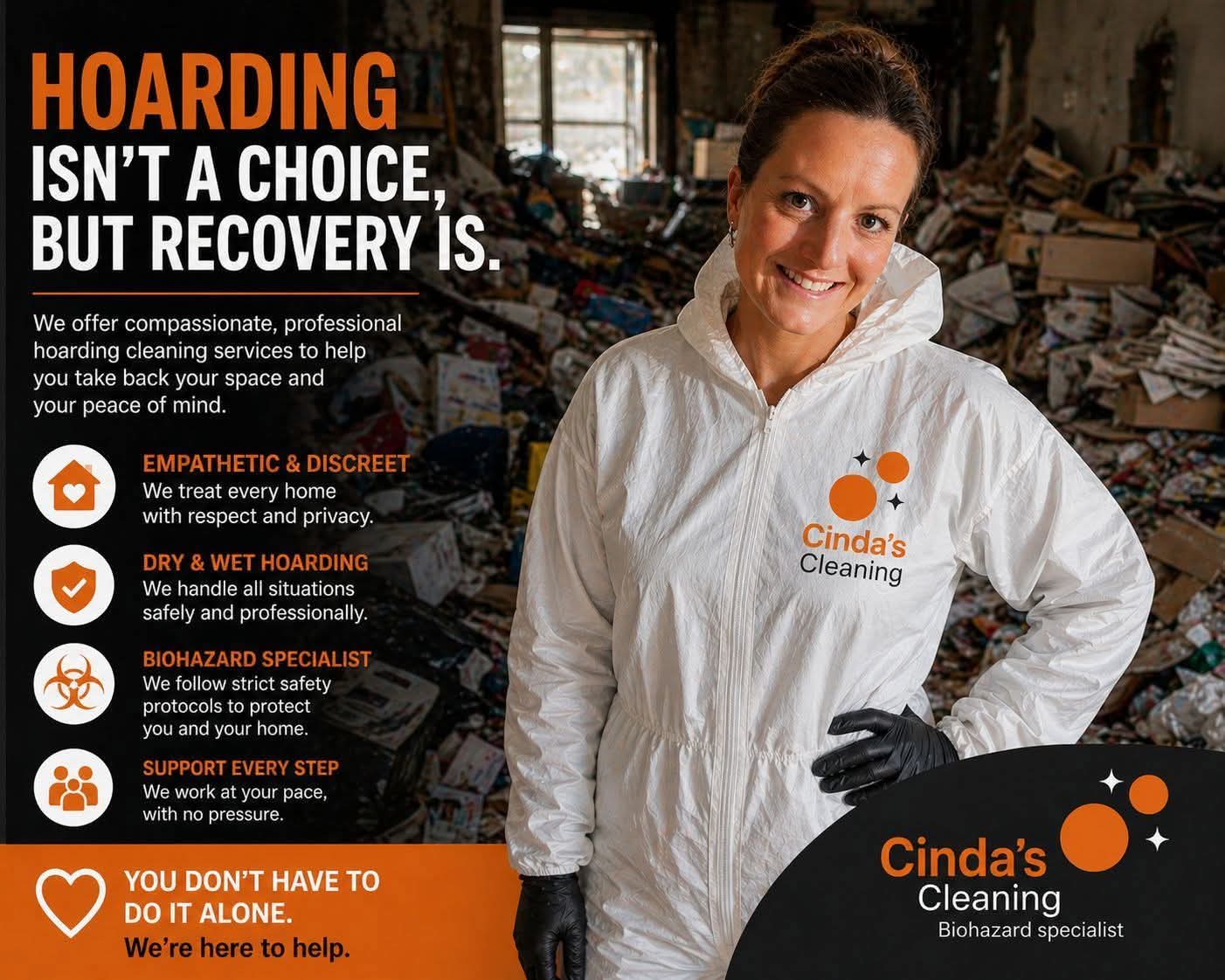 Cinda's Cleaning hoarding cleanup promotional graphic