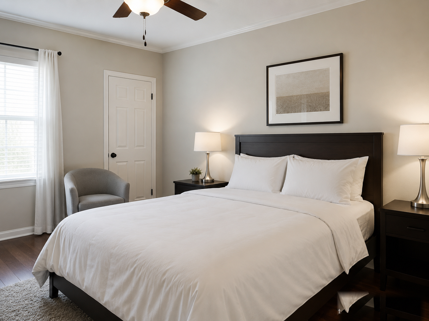 Clean bedroom after specialist trauma cleanup